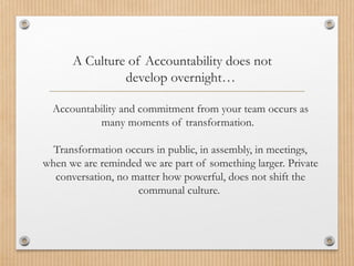 Creating a culture of accountability breakout workshop presentation | PPT