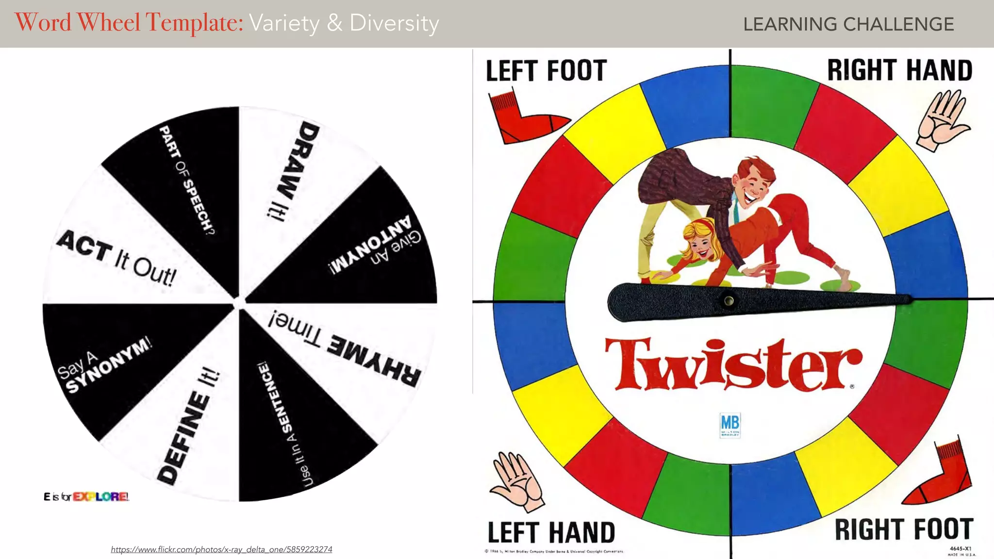 https://www.flickr.com/photos/x-ray_delta_one/5859223274
Word Wheel Template: Variety & Diversity LEARNING CHALLENGE
 