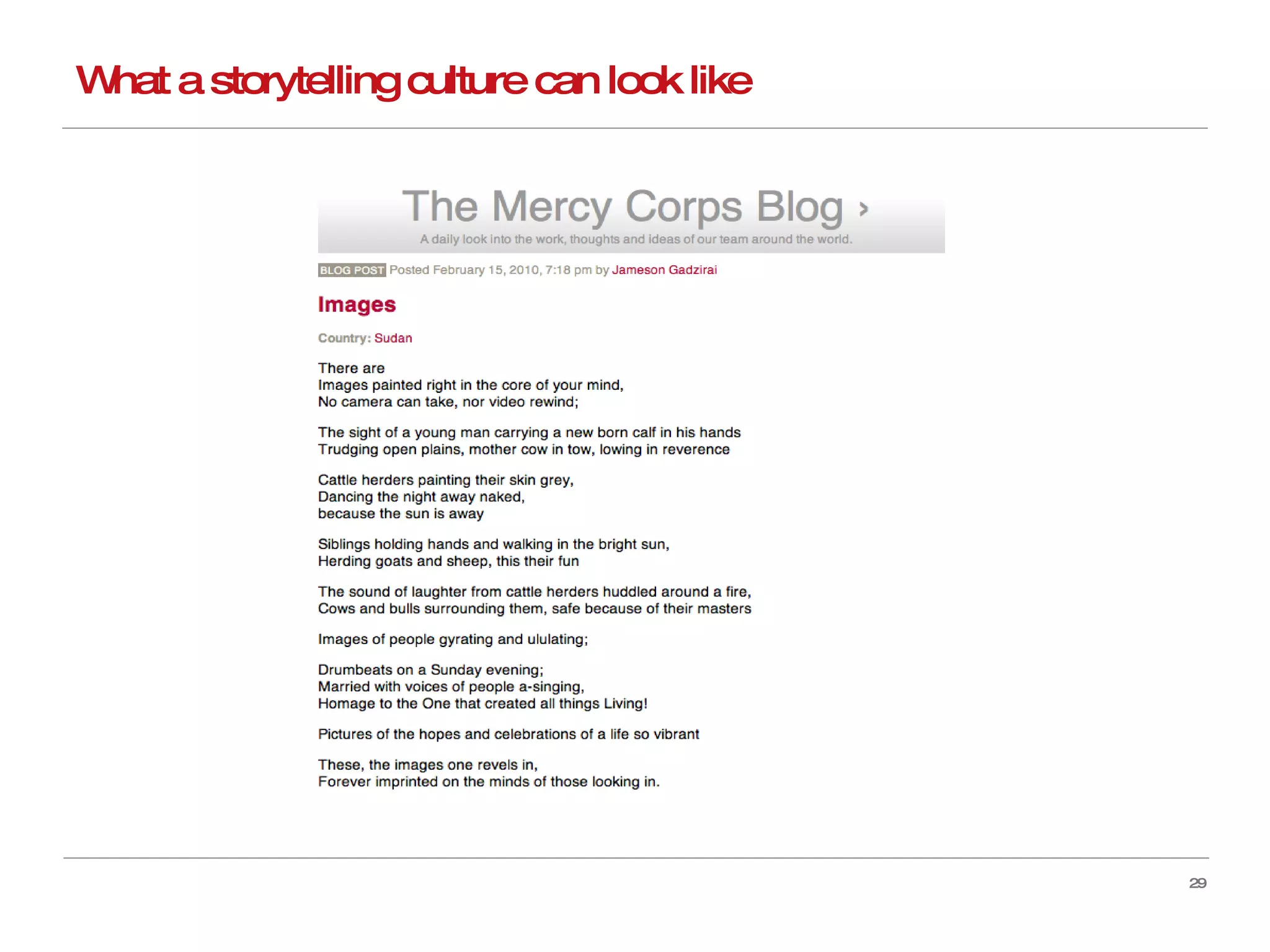 What a storytelling culture can look like 