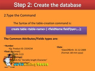MS Sql Server: Creating A Database | PPT