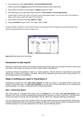 Creating a data report in visual basic 6 | DOCX | Desktop Publishing ...