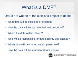 Creating a Data Management Plan for your Research | PPTX