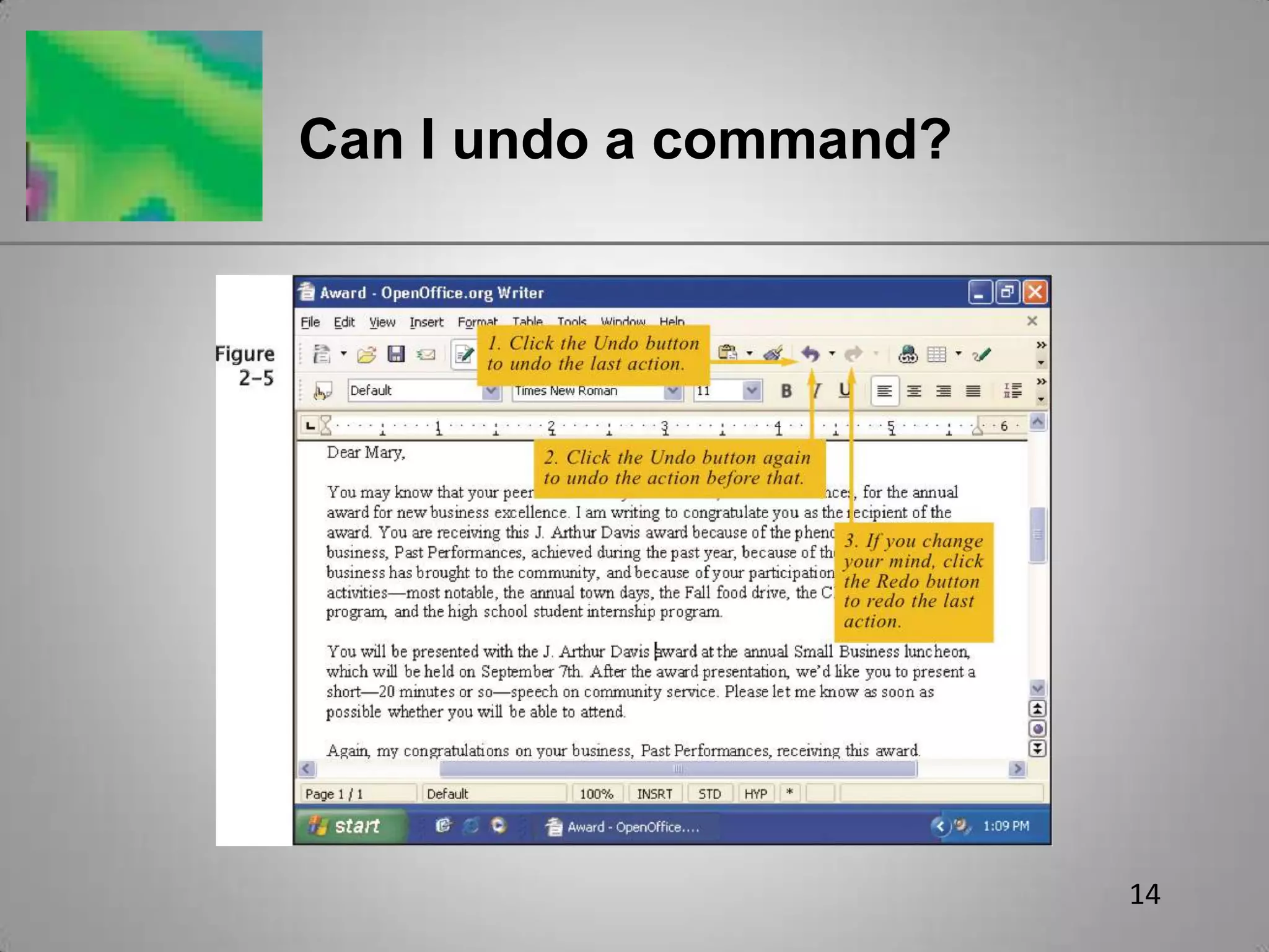 14Can I undo a command?