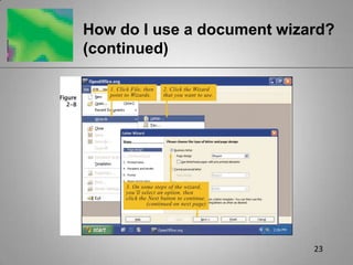 23How do I use a document wizard? (continued)