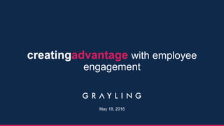 creatingadvantage with employee
engagement
May 18, 2016
 