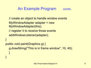 Creating a frame within an applet | PPT