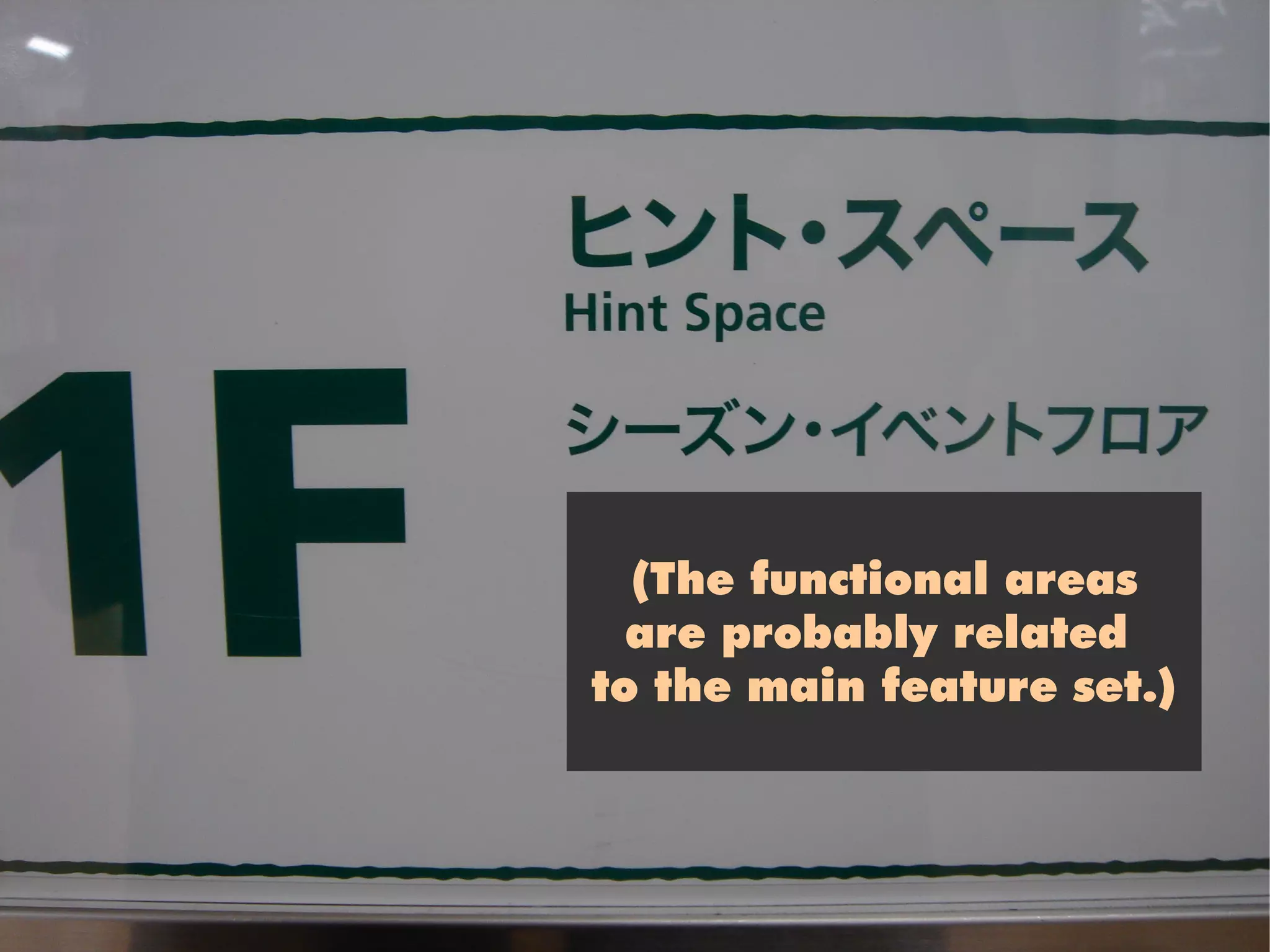 (The functional areas
  are probably related
to the main feature set.)
 