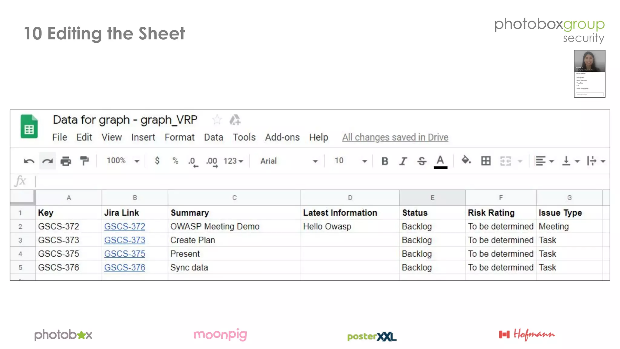 10 Editing the Sheet
 