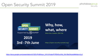 Creating a graph based security organisation - Apr 2019 (OWASP London chapter meeting)