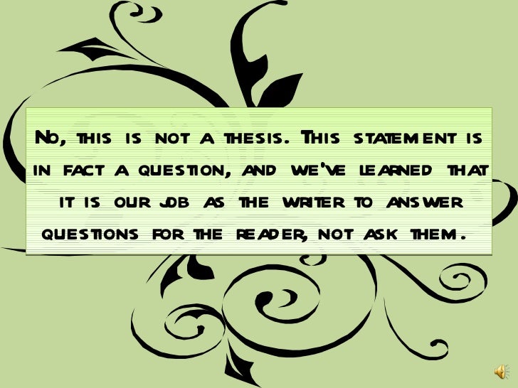 forming a thesis statement forming a thesis statement
