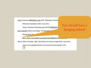 Select Hanging and
press OK.