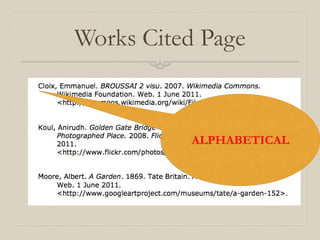 How to Create a
Works Cited Page
 