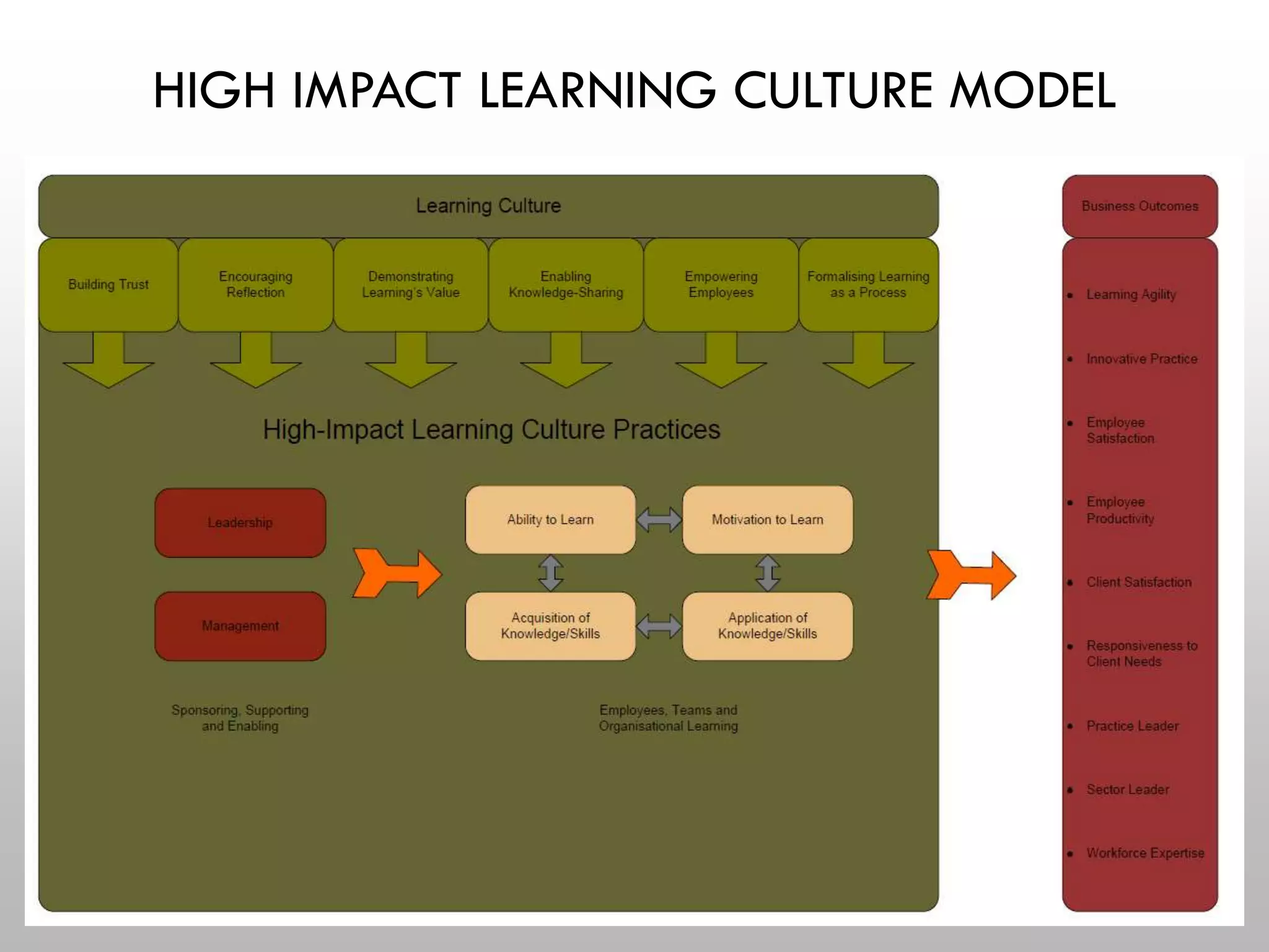 HIGH IMPACT LEARNING CULTURE MODEL
 