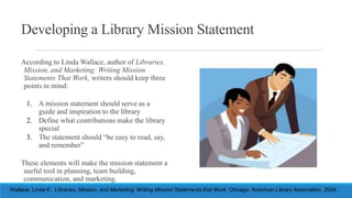 Creating a library mission statement | PPTX