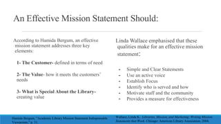 Creating a library mission statement | PPTX