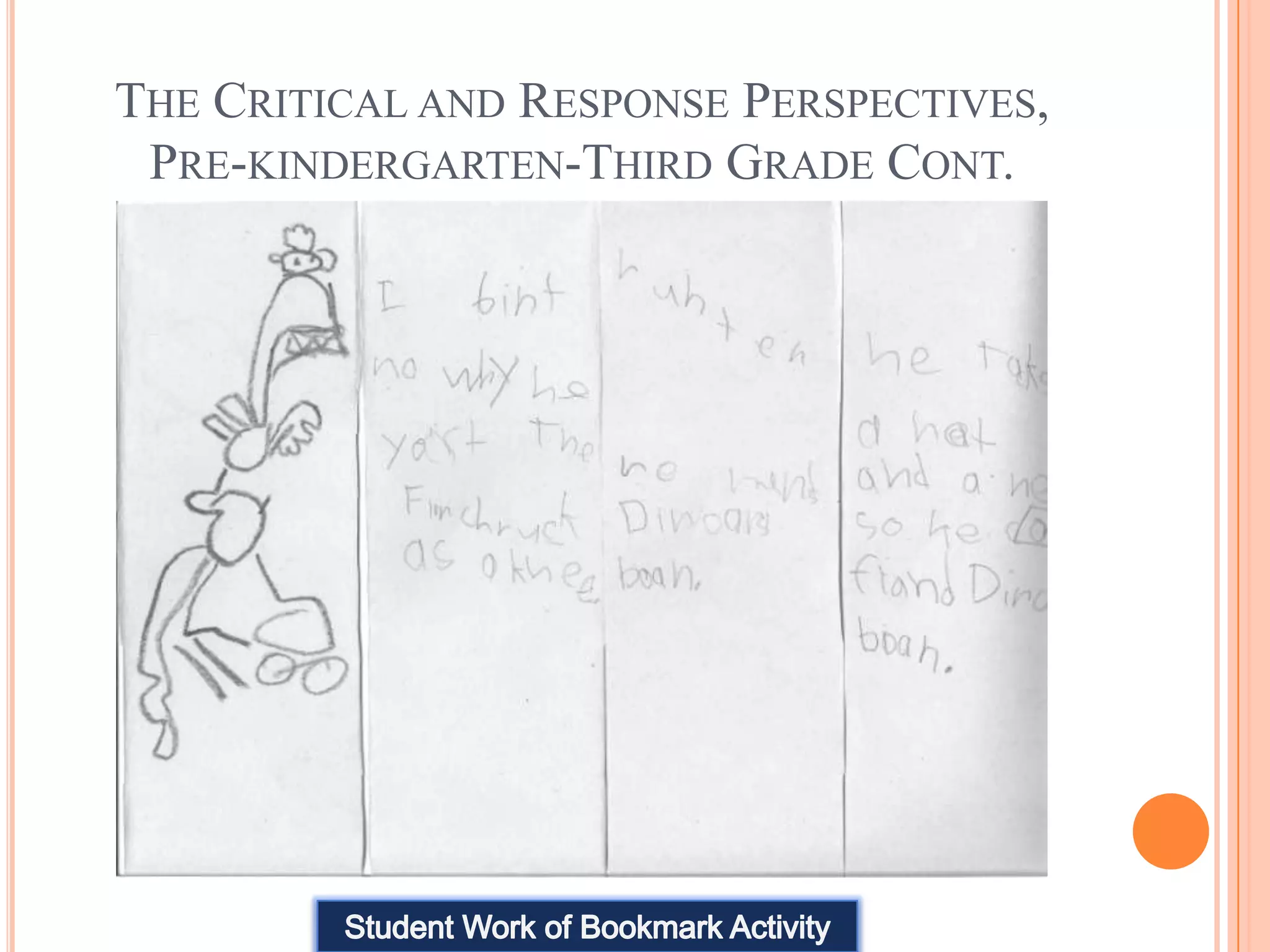 THE CRITICAL AND RESPONSE PERSPECTIVES,
 PRE-KINDERGARTEN-THIRD GRADE CONT.
 