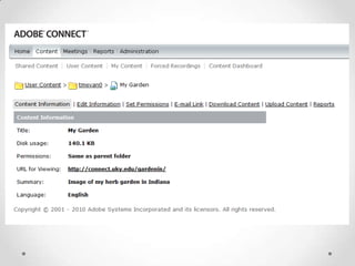 Creating a meeting in Adobe Connect