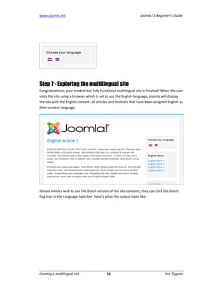 www.joomm.net                                                     Joomla! 3 Beginner’s Guide




Step 7 - Exploring the mu...