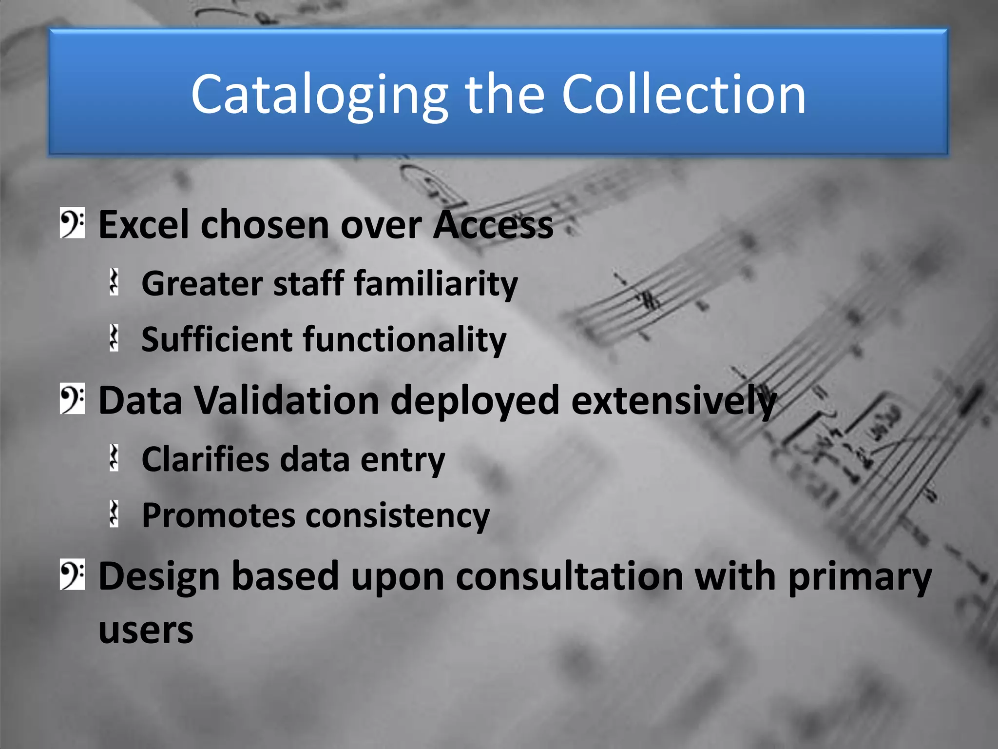 Creating a Music Catalog PPT