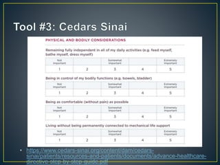 • https://www.cedars-sinai.org/content/dam/cedars-
sinai/patients/resources-and-patients/documents/advance-healthcare-
directive-step-by-step-guide.pdf
 