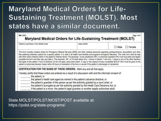 State MOLST/POLST/MOST/POST available at:
https://polst.org/state-programs/
 