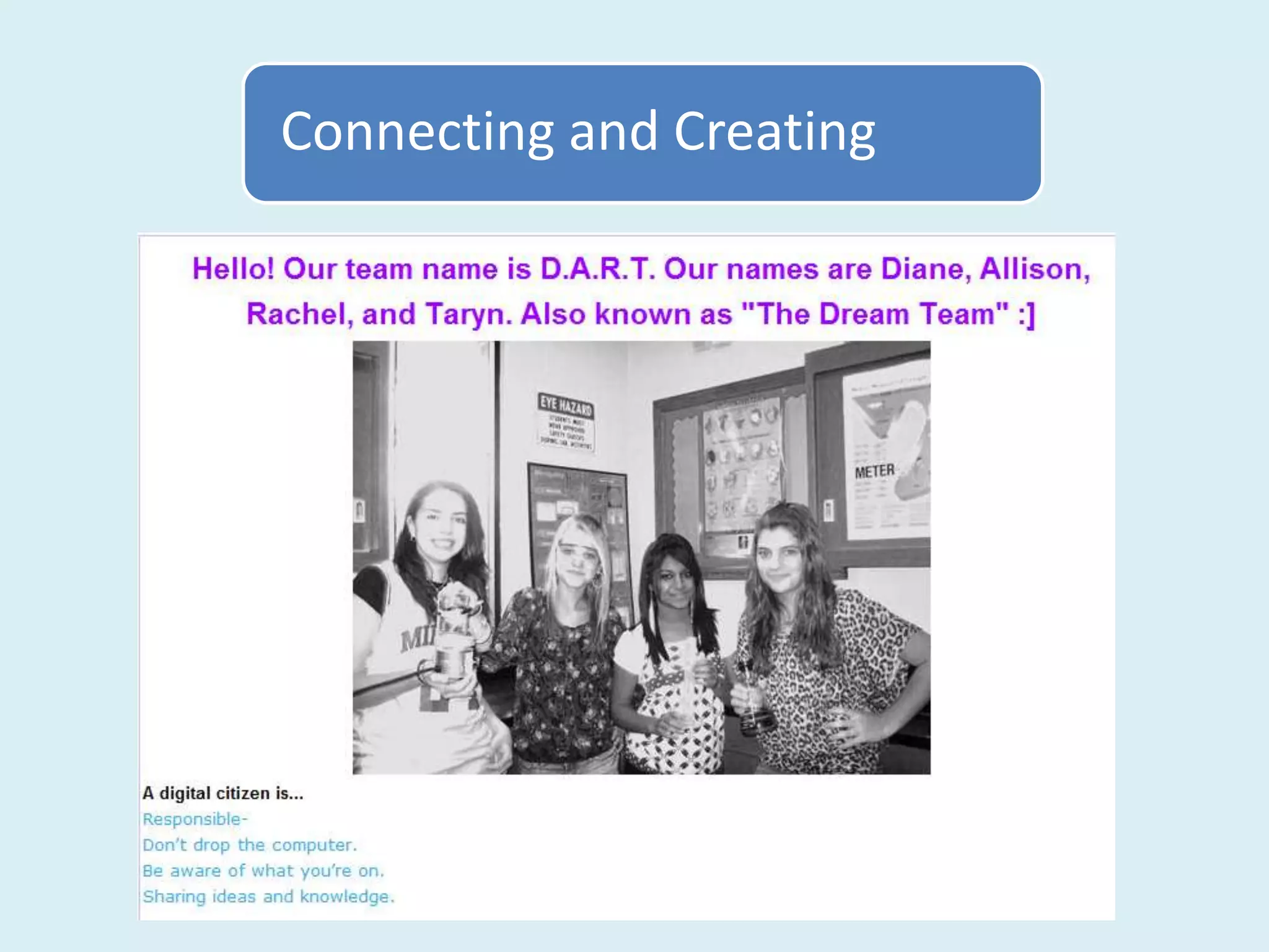 Connecting and Creating
 