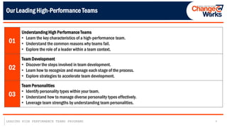 Creating and Leading High-Performance Teams (Change Works Thailand) | PDF