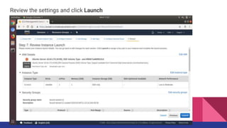 Review the settings and click Launch
 