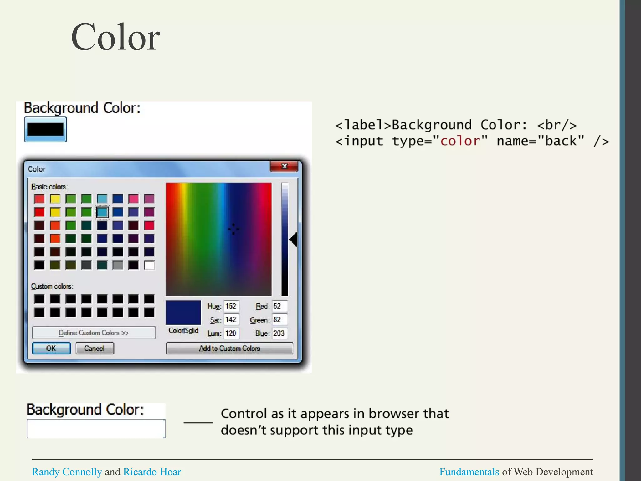 Fundamentals of Web DevelopmentRandy Connolly and Ricardo Hoar Fundamentals of Web DevelopmentRandy Connolly and Ricardo Hoar
Color
 