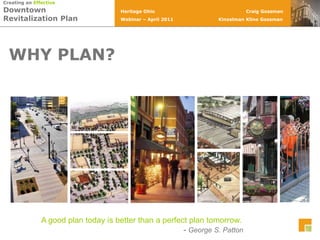   WHY PLAN?A good plan today is better than a perfect plan tomorrow.                                                                - George S. Patton