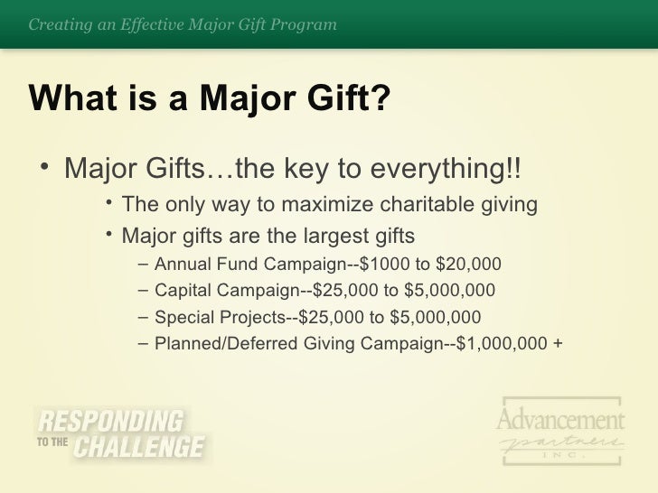 Creating an Effective Major Gift Program