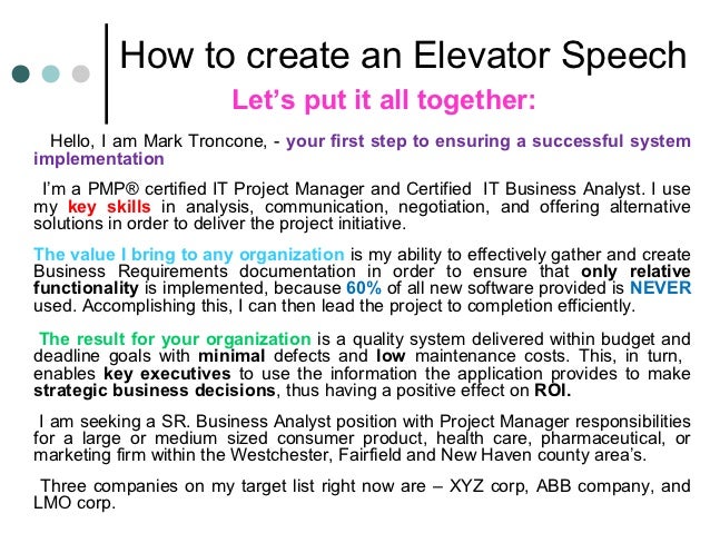 how to prepare an elevator speech under fontanacountryinn com how to prepare an elevator speech