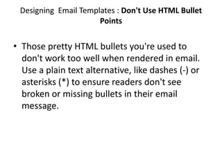 Creating an email marketing campaign | PPTX
