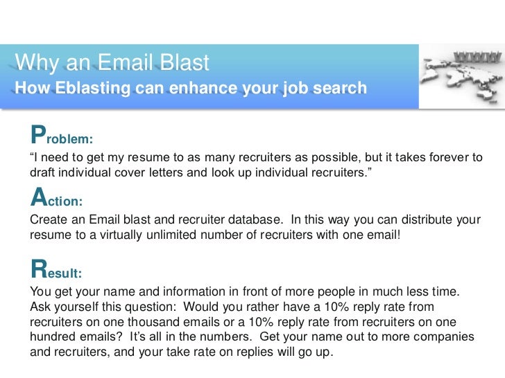 Blast your resume to recruiters