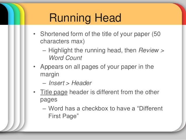 what is a running head in a research paper