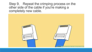 Step 9. Repeat the crimping process on the
other side of the cable if you're making a
completely new cable.
 