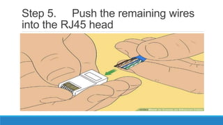 Step 5. Push the remaining wires
into the RJ45 head
 