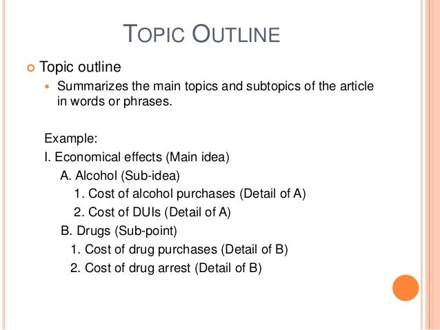 Outlining an essay example