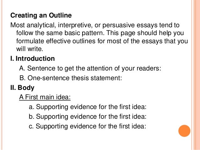 Write an essay outline