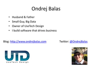 ONDREJ BALAS
Microsoft MVP in .NET
Writer for Visual Studio Magazine
Owner of UseTech Design (est. 2001)
Building software that drives business
W W W.OND REJBALAS.COM
OND REJ@OND REJBALA S.COM
@ OND REJBALAS
 