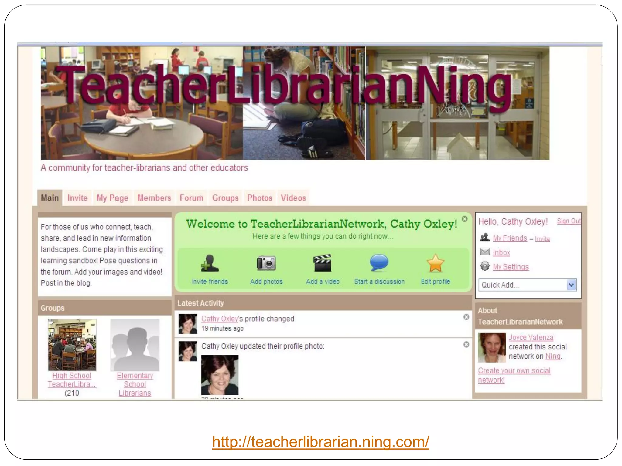 http://teacherlibrarian.ning.com/
 