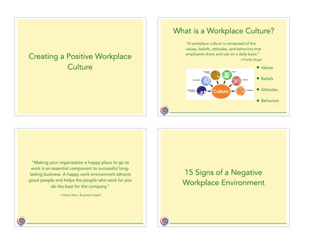 Creating a positive workplace culture | PDF