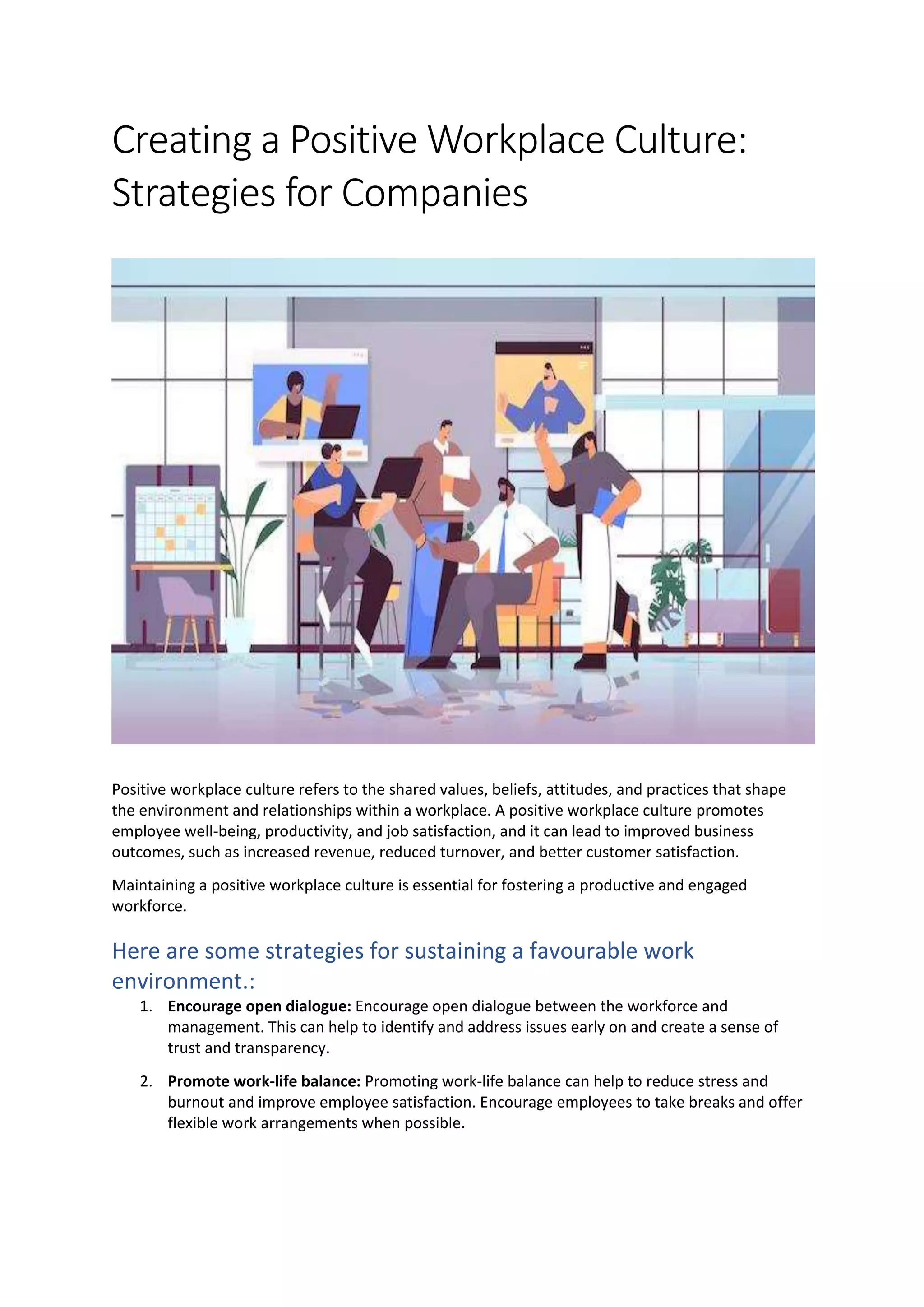 Creating a Positive Workplace Culture | DOCX