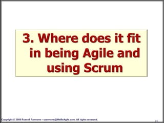 Copyright © 2008 Russell Pannone – rpannone@WeBeAgile.com. All rights reserved.
                                                                                  15
 