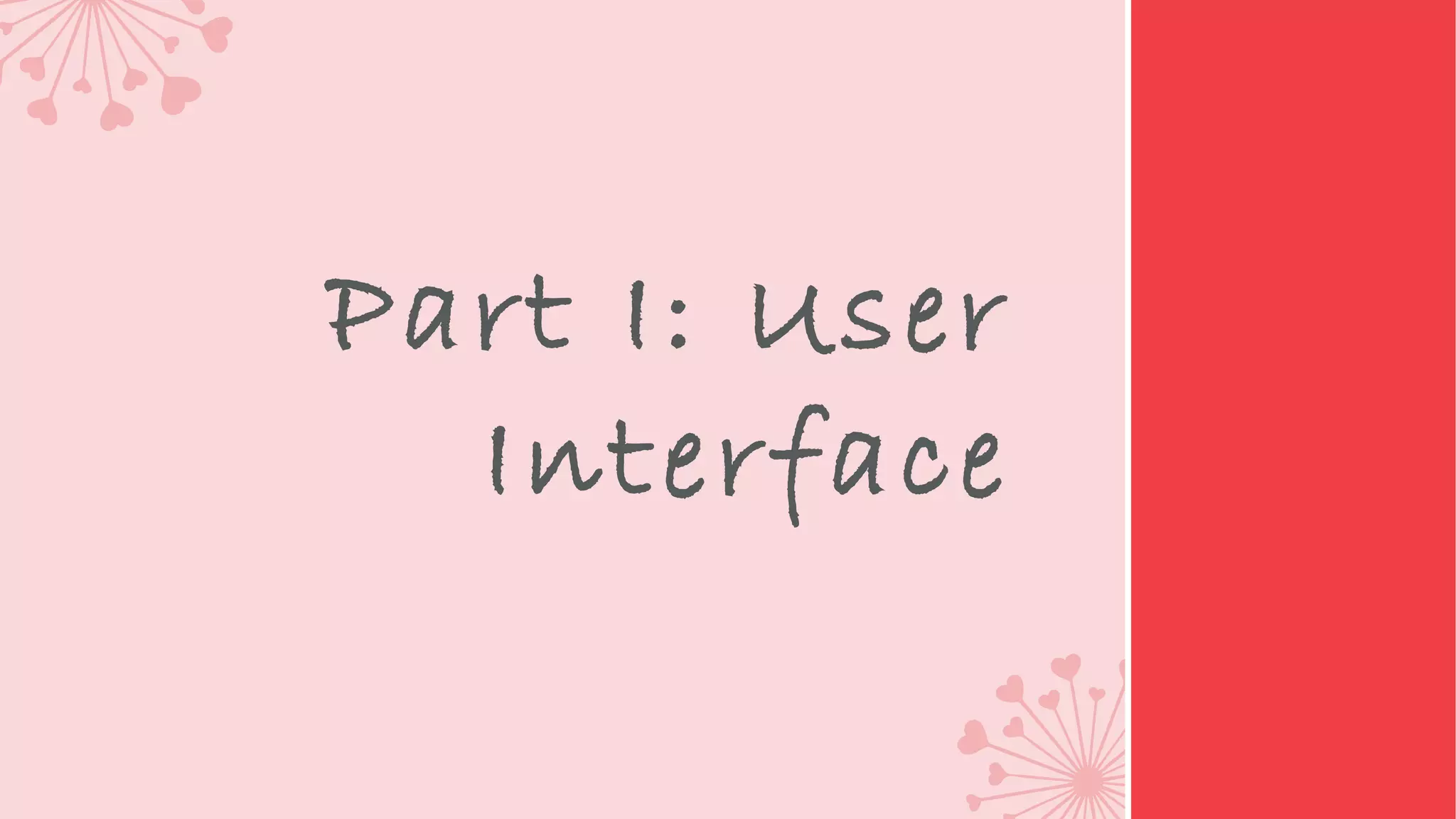 Part I: User Interface 
