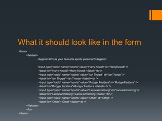 Creating a radiobutton | PPTX