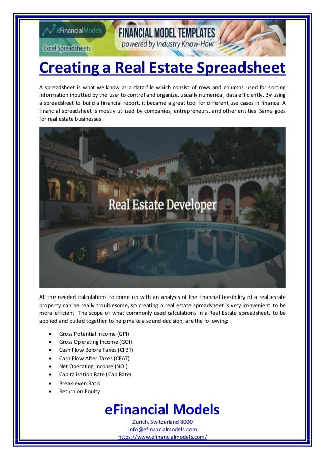 creating a real estate spreadsheet real estate xls