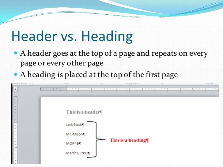 What Are Headers In A Research Paper