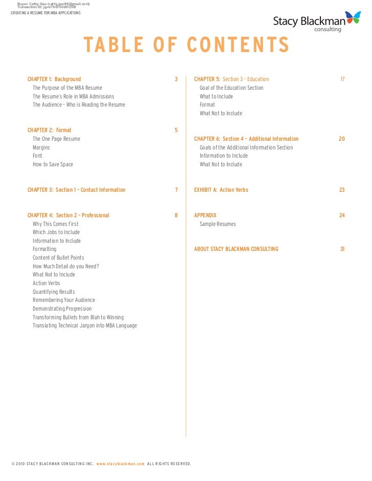 creating a resume_for_mba_applications resume book mba
