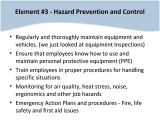 Hazard Prevention Program Example Creating a safety program | PPT